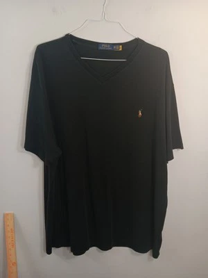 Polo Ralph Lauren Men's V-Neck T-Shirt, 100% Cotton, Black 2XB - Image 1 of 4