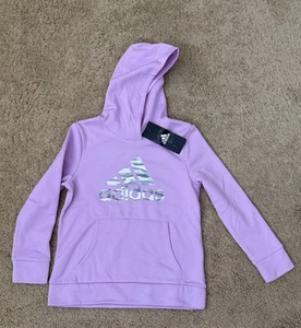 Adidas Pullover Hoodie Youth Girls Sz Medium 10-12 Light Purple- New With Tag! - Picture 1 of 2
