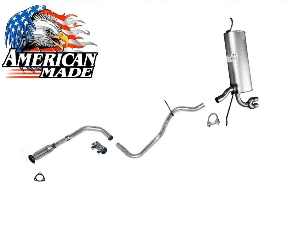 Exhaust System Extension Pipe & Muffler for Oldsmobile Alero 2.2L 2.4L 3.4 99-04 - Image 1 of 4