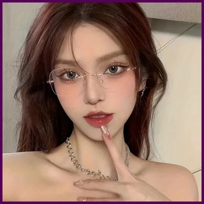 Gafas de lentes transparentes cuadradas sin montura cómodas y elegantes para computadora Foto 1 de 4