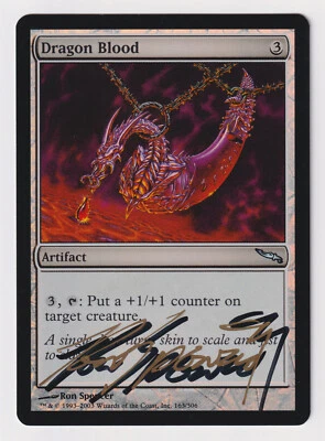Shadow Signed FOIL Dragon Blood MP Mirrodin Artist Ron Spencer 2003 MTG Magic! - Image 1 of 2