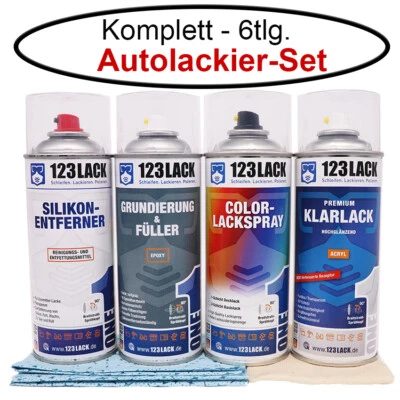Autolack Lackspray 6 -teiliges Set Mercedes Benz 744 BRILLIANTSILBER - Bild 1 von 4