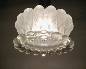 Vintage Pendelleuchte Mid Century Modern Hängelampe Lampe Deckelampe Glas Chrom - Picture 1 of 8