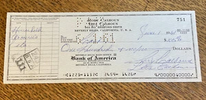 Rory Calhoun & Lita Calhoun - Both Hand Signed Personal Check (1961)  PSA  COA - Picture 1 of 5
