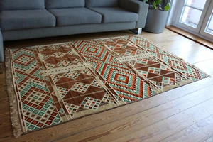 Alfombra 135x200 cm, alfombra, estera, kelim, kilim damasco S 14291 - Imagen 1 de 10