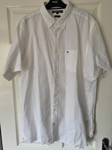 Tommy Hilfiger Men's White Linen Cotton Shirt XL Long Sleeve Smart Shirt - Picture 1 of 7