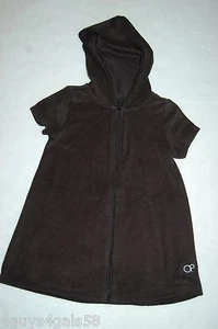 Girls BLACK HOODED TERRY ROBE Swimsuit Cover ZIP FRONT Ocean Pacific XS 4-5 - Picture 1 of 1
