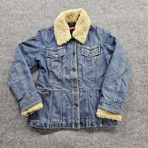 Chaqueta de mezclilla de colección Gloria Vanderbilt para mujer abrigo azul mediano cuello de piel extraíble - Imagen 1 de 20
