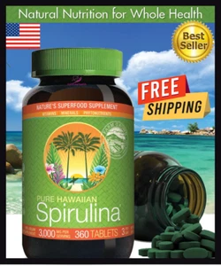 Pure Natural Hawaiian Spirulina 3000 mg., 360 Tablets - Picture 1 of 4
