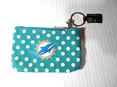 Miami Dolphins Coin Purse & ID Holder NFL football  Licensed w Tag - Image 1 of 4