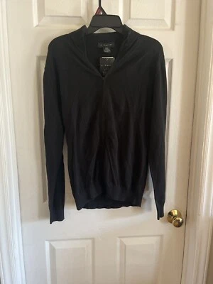 Chico J Ferrar 100% Algodón Negro Elástico Cremallera Completa Chaqueta/Cárdigan Mujer’s Pequeño Foto 1 de 4