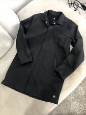New Mens DC Rain Jacket Shell Black Overcoat Medium Lined Long Mesh lined