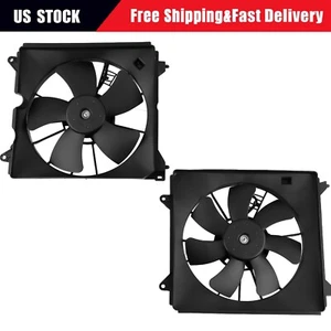 2Pcs Radiator Cooling Fan Set For 2013-2017 Honda Accord w/ Blade Motor & Shroud - Picture 1 of 10