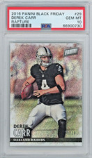 2016 Panini Black Friday 29 Derek Carr Rapture Foil 5/10 PSA 10 Gem Mint Raiders