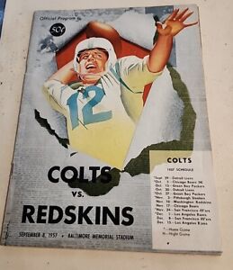Sept 8 1957 Football Program Baltimore Colts VS Redskins Memorial Stadium