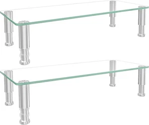 2 Pack Computer Monitor Riser with 2 PACK COMPUTER MONITOR STAND, white - Afbeelding 1 van 8
