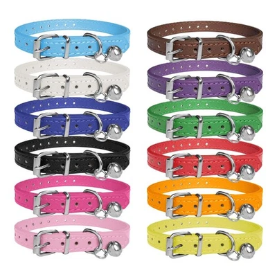 Collares de identificación de cachorro collares de mascotas recién nacidas - 12 colores identificación cuero PU hacer... Foto 1 de 4