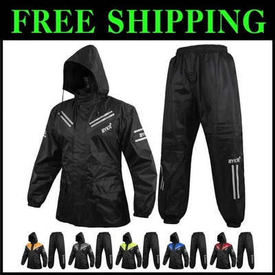 Traje de Lluvia Ligero de Alta Visibilidad: Unisex 2 Piezas Impermeable Equipo de Ciclismo Foto 1 de 4