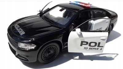 Dodge Charger Pursuit 2016 modelo de coche de policía negro diecast escala 1:34-1:39 Welly Foto 1 de 4