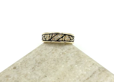 14K Black Hills Gold Diamond Five Round Diamond Accent 6mm Tri-Tone Band Sz-7 - Image 1 of 4