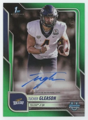 2025 Bowman University Chrome 1st GREEN Refractor Tucker Gleason Auto /99 - Image 1 of 2