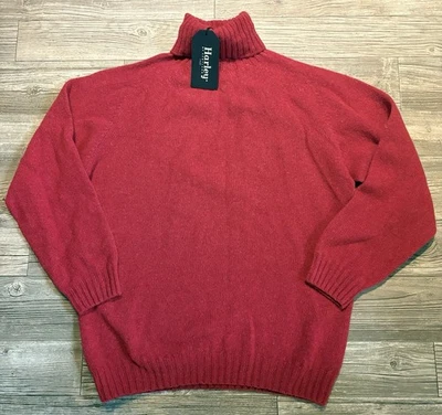 HARLEY OF SCOTLAND 100% PURE NEW WOOL JESTER RED TURTLENECK XL - Image 1 of 4