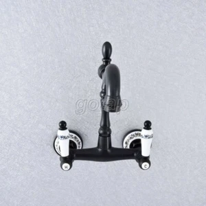Bathroom Sink Faucet Swivel Spout Wall Mount Basin Mixer Tap Oil Rubbed Bronze - Picture 1 of 7