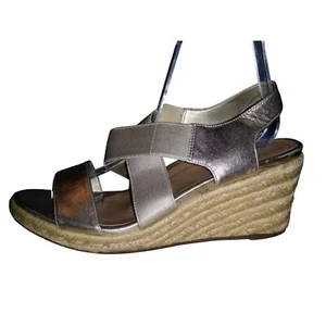 Vionic Ansleigh Wedges Women Sz 8 Gold Espadrille Strappy Everyday Boho - Picture 1 of 7