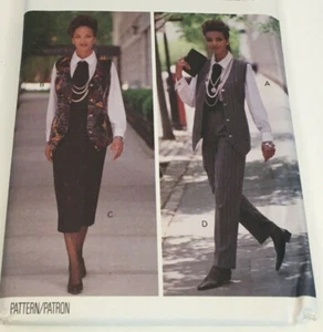 Butterick Sewing Pattern 6410 Essence Collection Shirt Ascot Vest Skirt Pants UC - Picture 1 of 13