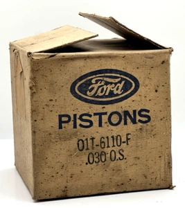 1935 36 37 38 39 FORD FLATHEAD PISTONS V8 01T-6110-F .030 OVERSIZE NOS/R FOMOCO - Picture 1 of 15