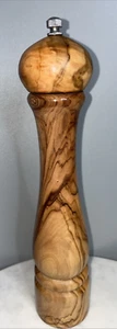 Single Beautiful Burl Wood 10.5 Inch Tall Clean Salt Mill Grinder, Pre-owned - Picture 1 of 9
