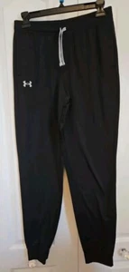 Boys’ Under Armor Joggers Size YXL Black Youth Pockets Unlined Fitted Cuff - Picture 1 of 6