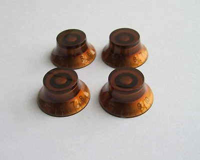 4x LP ámbar perillas de guitarra perillas de sombrero superior perillas de campana se adapta a Les Paul Foto 1 de 4