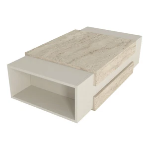 Couchtisch Beige Granit Optik Beistelltisch Kaffeetisch Tisch Sofatisch - Bild 1 von 9