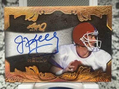 Jim Kelly Auto Gold Foil On Card Signature 2017 - Leaf Q #BA-JK1 Iconic QB HOF - Image 1 of 4