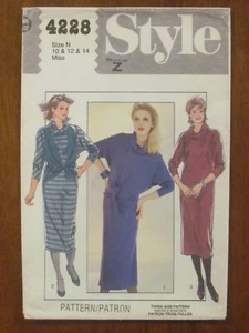 STYLE PATTERN - 4228 LADIES DRESS COWL NECK FRONT OVERBODICE TIES 10-14 UNCUT - Picture 1 of 2