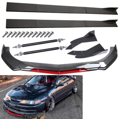Front Bumper Lip Rear Splitter Spoiler For Honda Acura Side Skirt Body Kits Foto 1 de 4