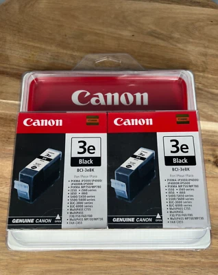 GENUINE Canon 3e Black Ink Cartridge BCI-3eBK 2 Pack NEW SEALED Creative Park - Image 1 of 4