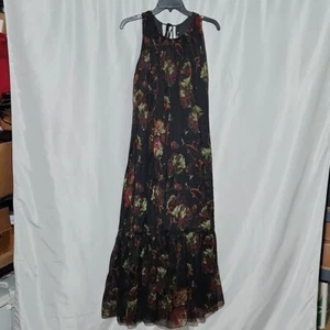 Soft Surroundings Size Small Fully lined Floral Tassel Tie Maxi Dress Sleeveless - Picture 1 of 12