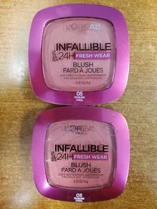 2 Pk: L'oreal Infallible 24HR Matte Blush *#05 Fearless Coral* (4666-R2P1) - Picture 1 of 3