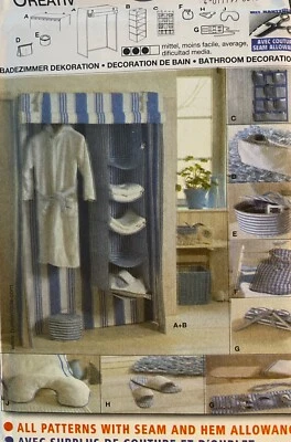 NEW BURDA SEWING PATTERN  BATHROOM DECORATION SHELF COVERS SLIPPERS BAGS +++ - Image 1 of 2