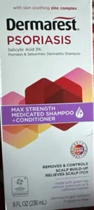 Dermarest Psoriasis Max Strength Medicated Shampoo Plus Conditioner, 8 oz - Picture 1 of 2