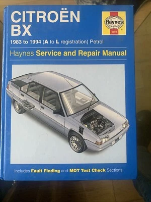 HAYNES WORKSHOP MANUAL 0908 CITROEN BX 1983 TO 1994 ( A-L REGISTRATION ) - Image 1 of 2