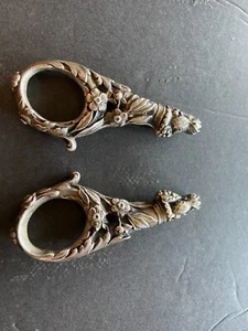 Antique Floral Ornate Sterling Silver Scissors Handles Only *read* 70.8 Grams - Afbeelding 1 van 9