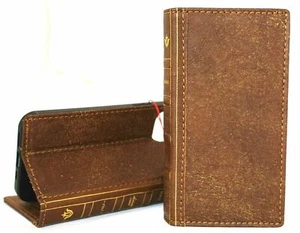 Genuine Full Leather Case For Apple iPhone 12 Wallet Vintage Cover Book Luxury - Picture 1 of 6