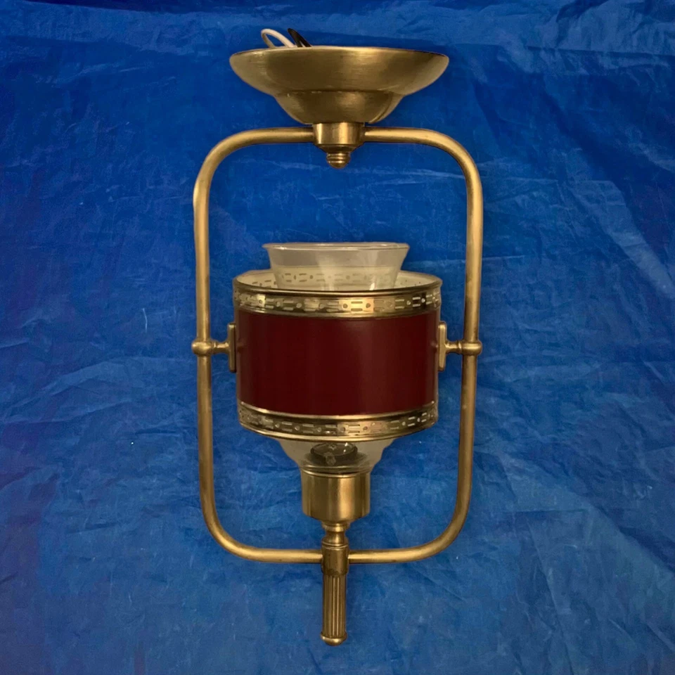 Antiguo accesorio de montaje empotrado de latón Art Deco luz recién cableada 107C Foto 1 de 4