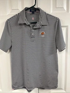 Polo  Ralph Lauren women’s size L/G 14-16 Navy/ white striped golf shirt - Picture 1 of 4