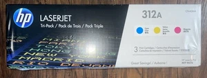 Genuine Sealed HP 312A LaserJet Toner Set of 3 Magenta Cyan Yellow FREE SHPG - Afbeelding 1 van 5