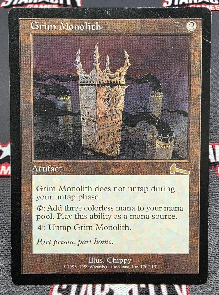 MTG Grim Monolith- DAMAGED -Urza's Legacy Magic the Gathering Card # 126 - Image 1 of 4
