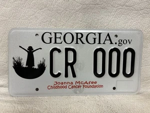 2012 Georgia Sample License Plate ~ Joanna McAfee Childhood Cancer Foundation - Picture 1 of 2